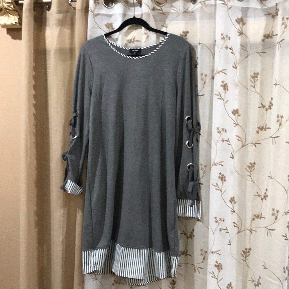 TACERA  gray beautiful shirt dress size XL
